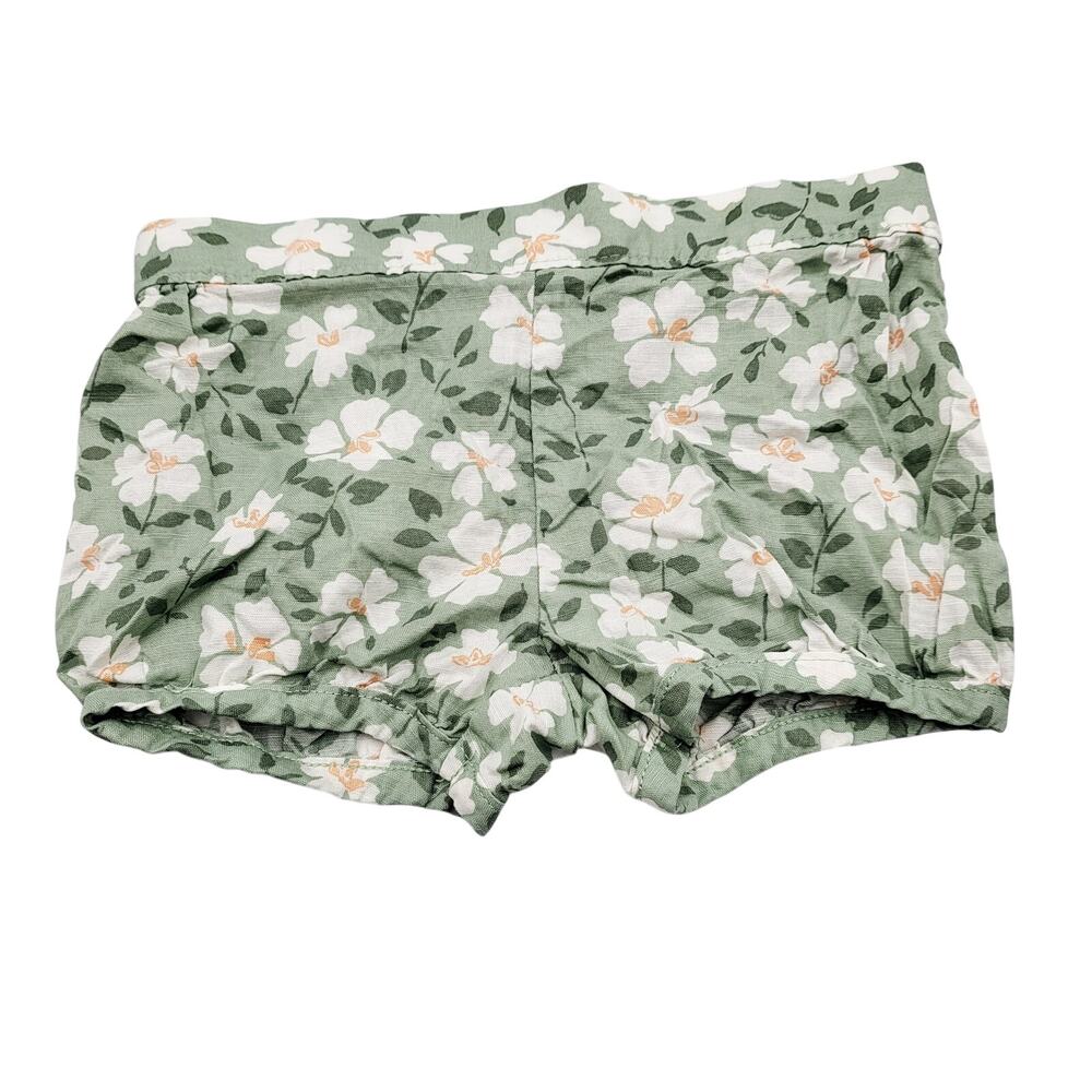 Carter's Just One You Floral Green White 100% Cotton Shorts Baby Girl's Size 18M